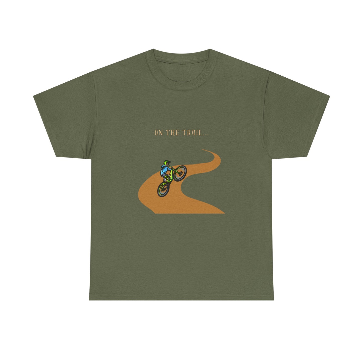 On The Trail Heavy Cotton Tee, Bike Rider, Bicycle, 100% Organic Cotton, Top Selling Tshirt, Best Selling Men T-shirts,