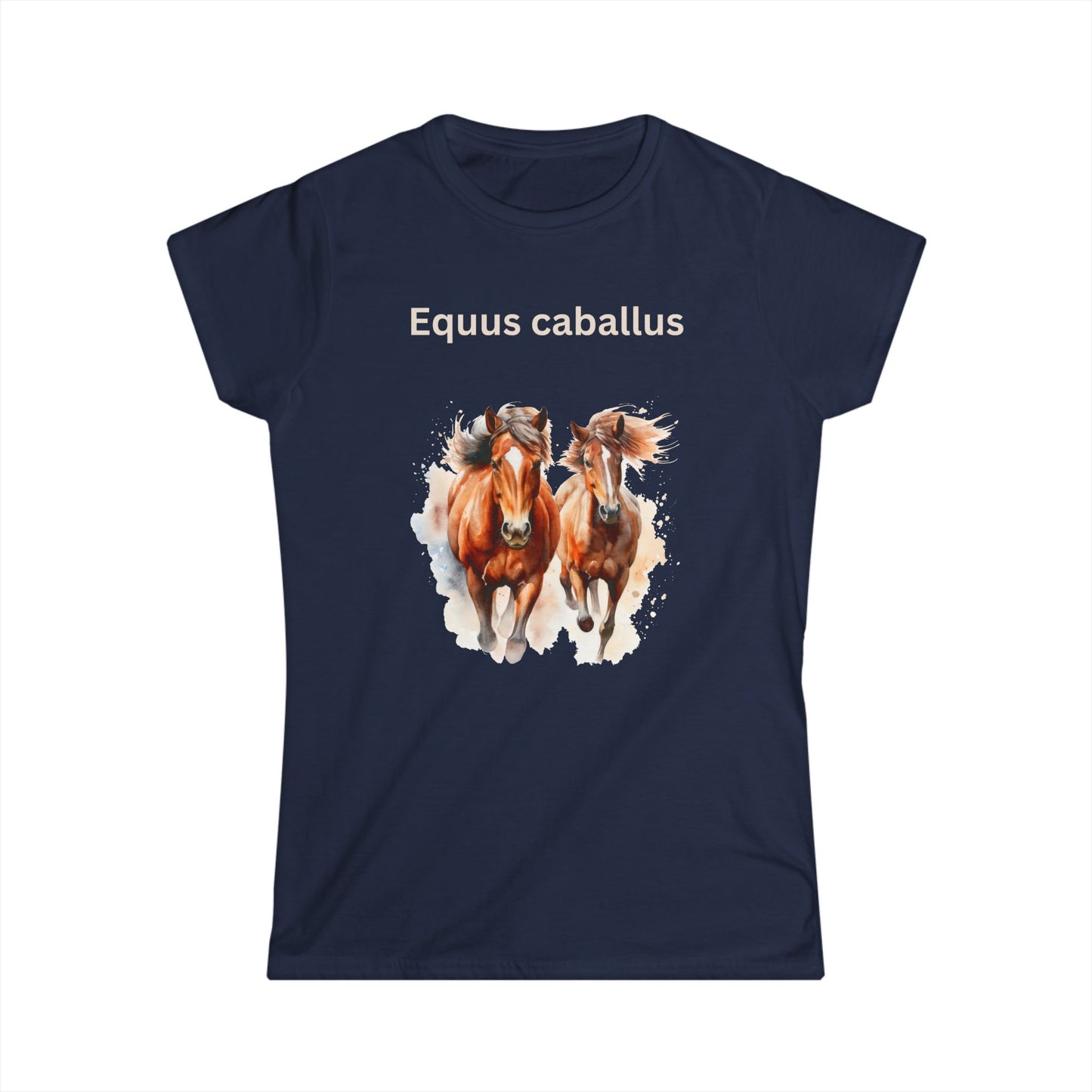 Equus caballus “Horses” Women's Softstyle Tee