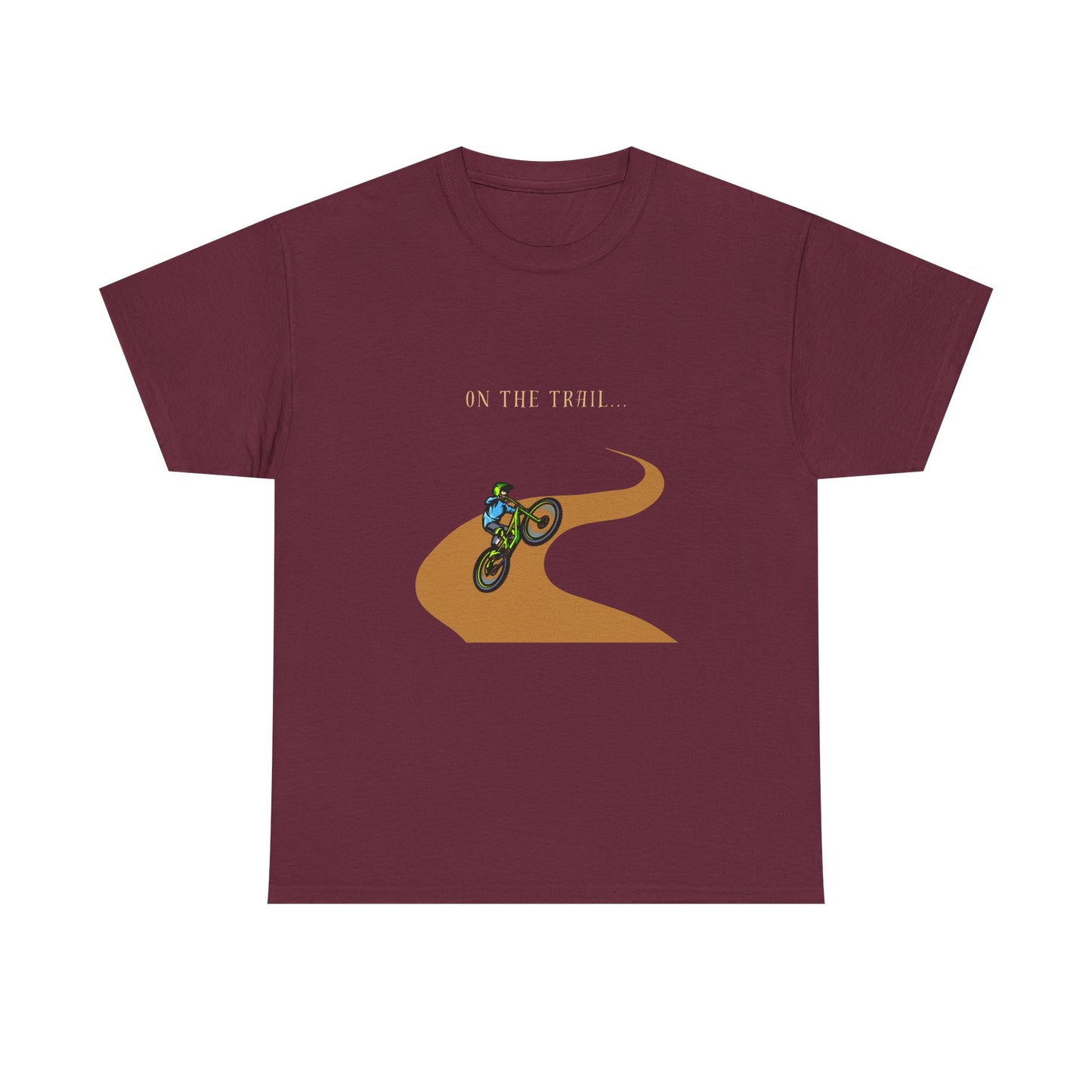 On The Trail Heavy Cotton Tee, Bike Rider, Bicycle, 100% Organic Cotton, Top Selling Tshirt, Best Selling Men T-shirts,
