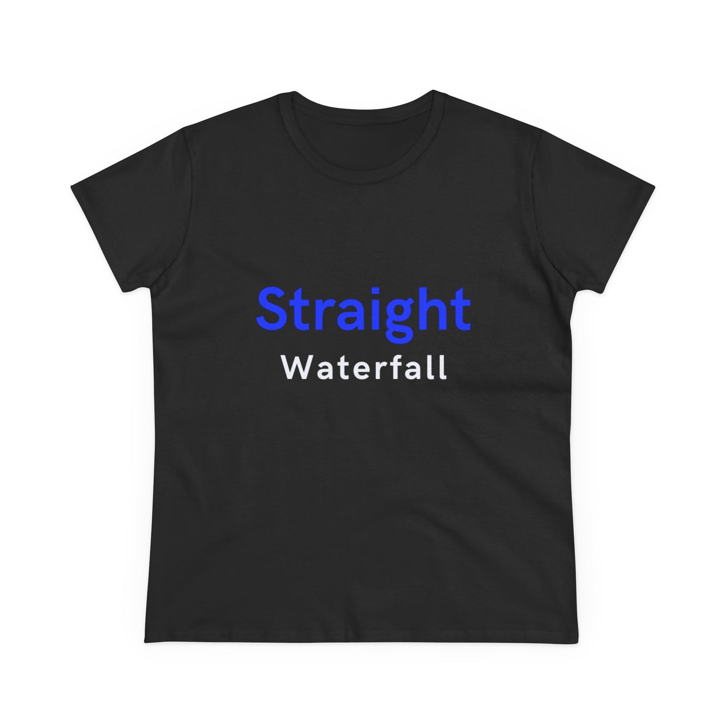 Straight Waterfall Women's Midweight Cotton Tee - Casual Graphic Shirt