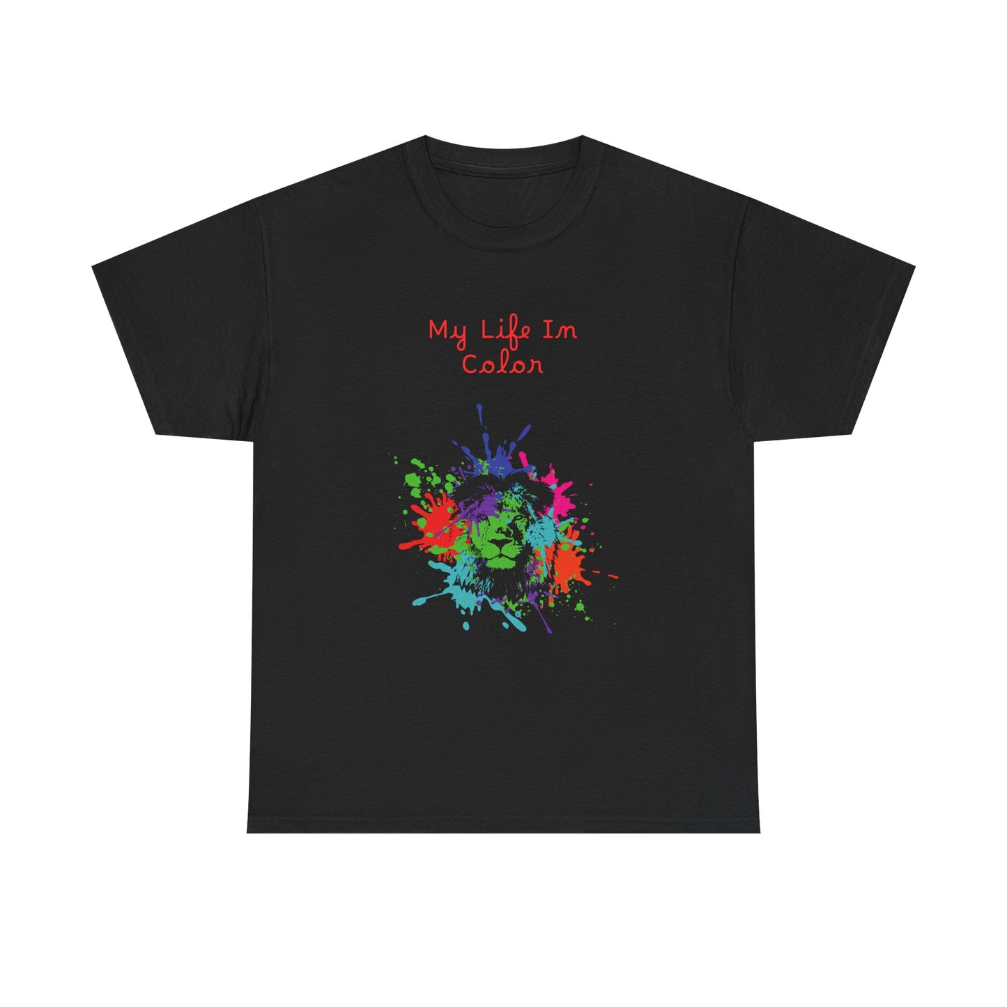 Lion Splotch Black Tee 3 - Unisex Heavy Cotton Tee