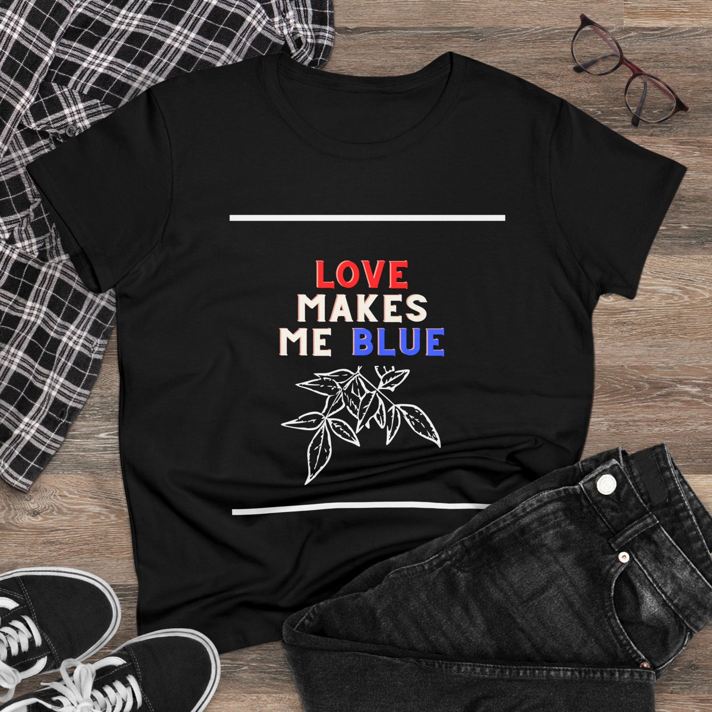 Love Make Me Blue Cotton Tee