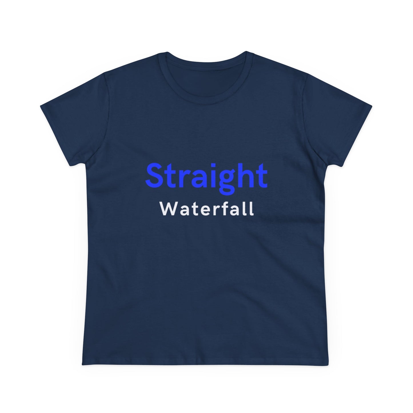 Straight Waterfall Women's Midweight Cotton Tee - Casual Graphic Shirt