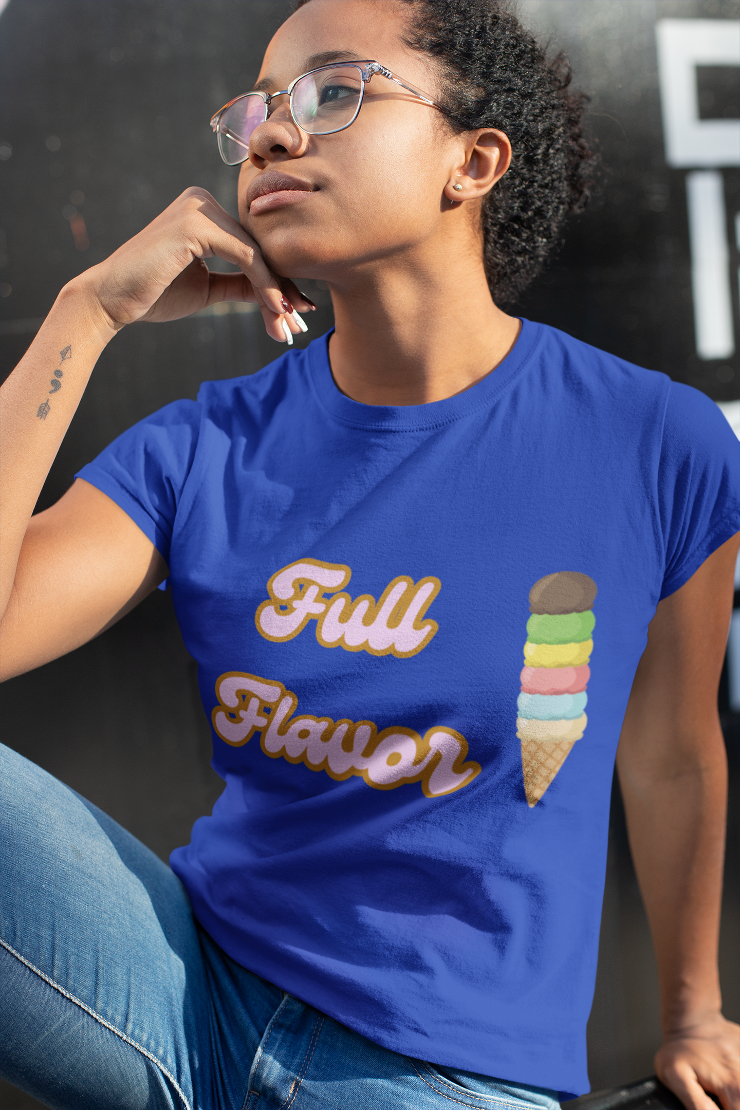 Full Flavor Women's Softstyle Tee - Fun Ice Cream Graphic T-Shirt