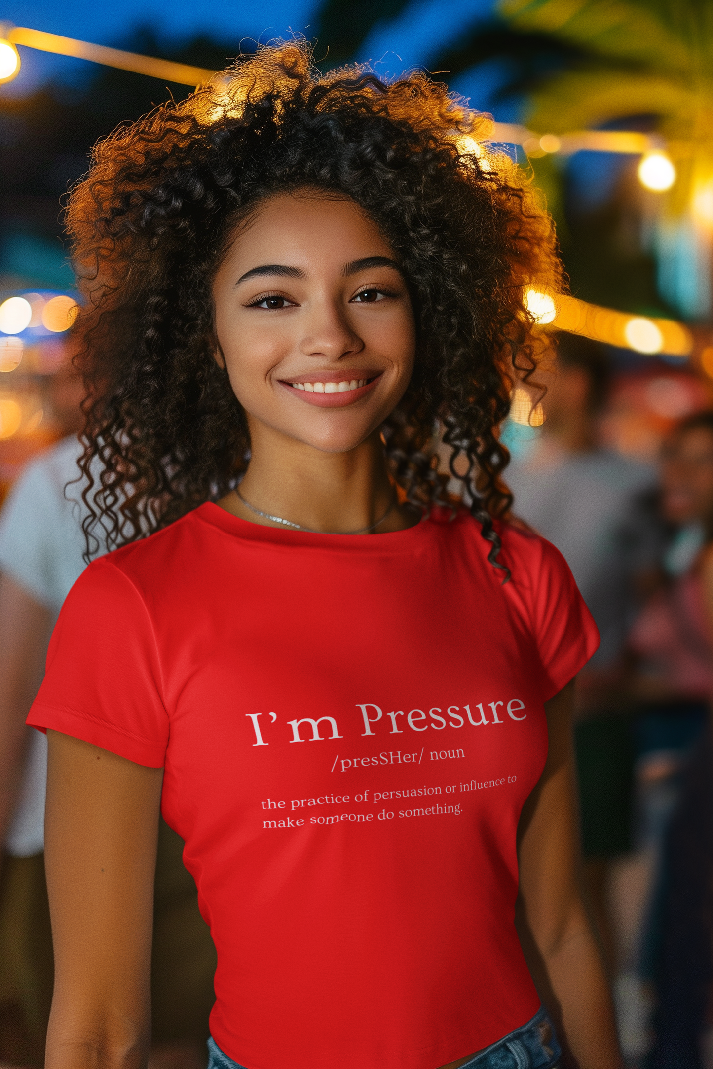 I'm Pressure Women's Midweight Cotton Tee - Empowering Statement Shirt