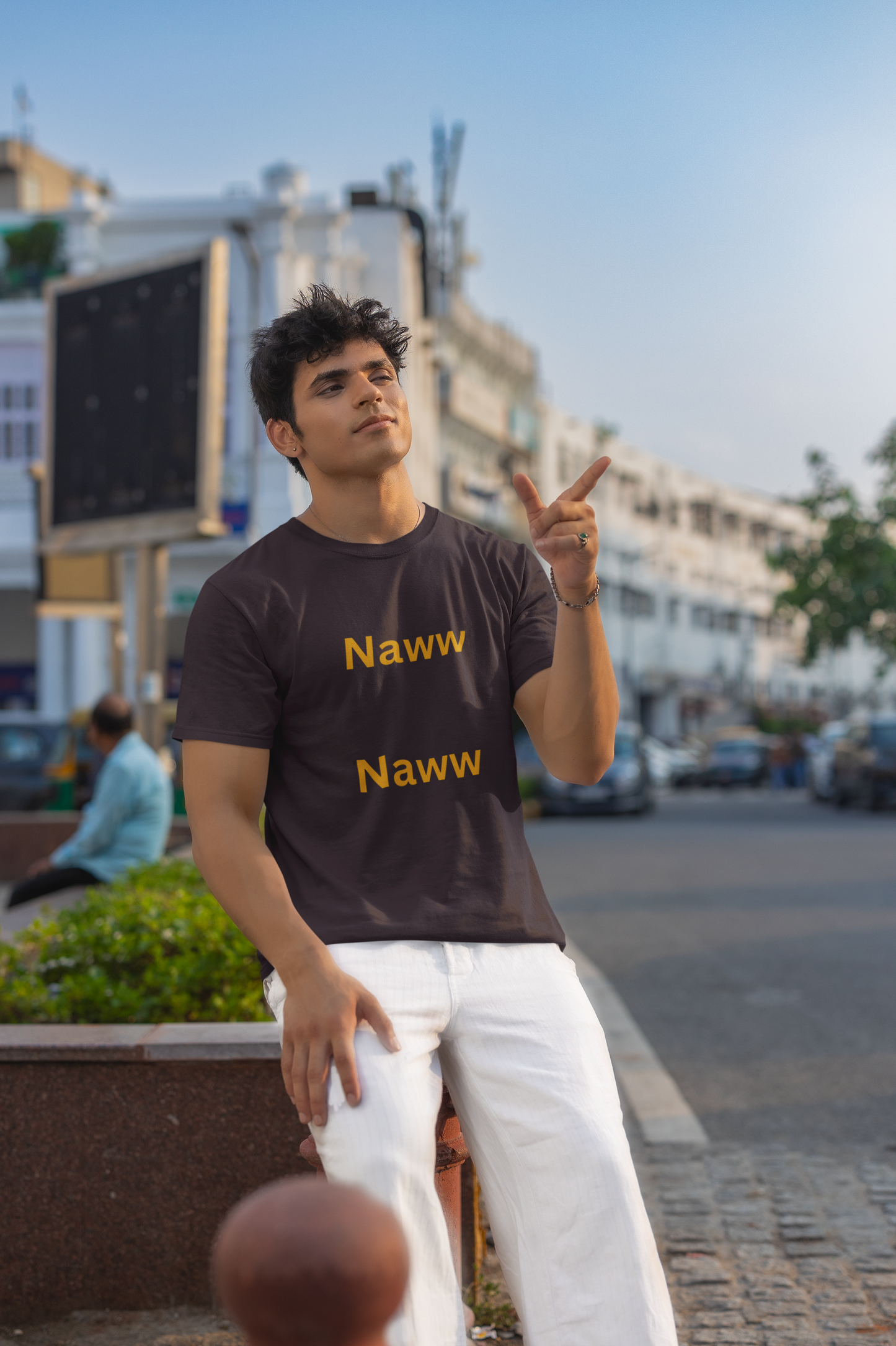 Funny Naww Naww Heavy Cotton Tee - Casual Graphic Denial Tee Shirt