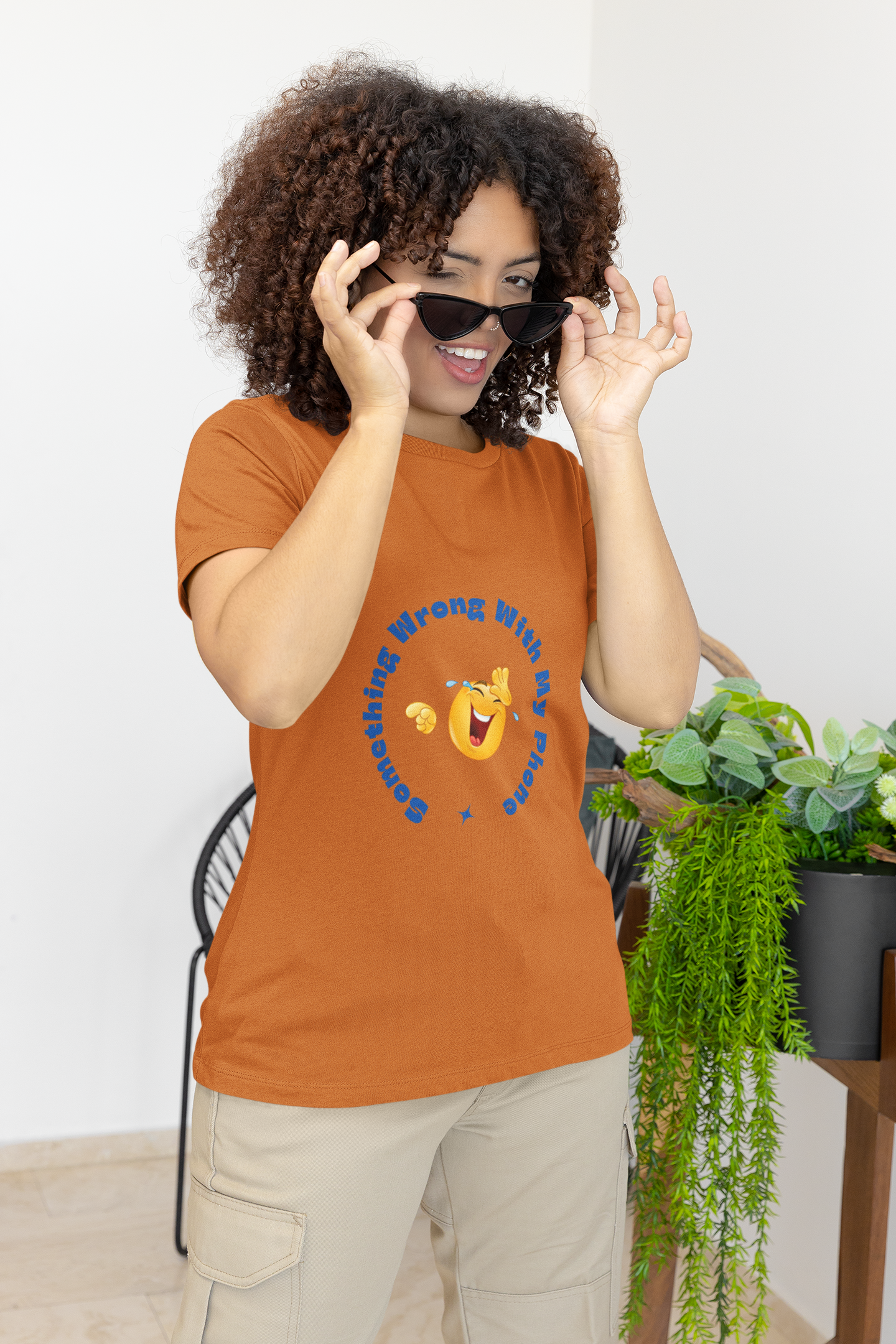 Funny Emoji Tee - 'Something Wrong With My Phone' Short Sleeve T-Shirt